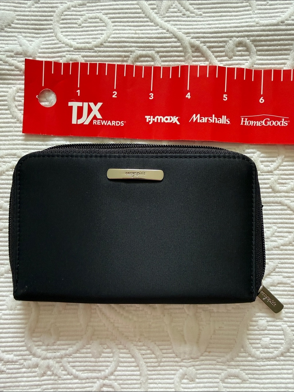 Easy Spirit black wallet with gold logo bar